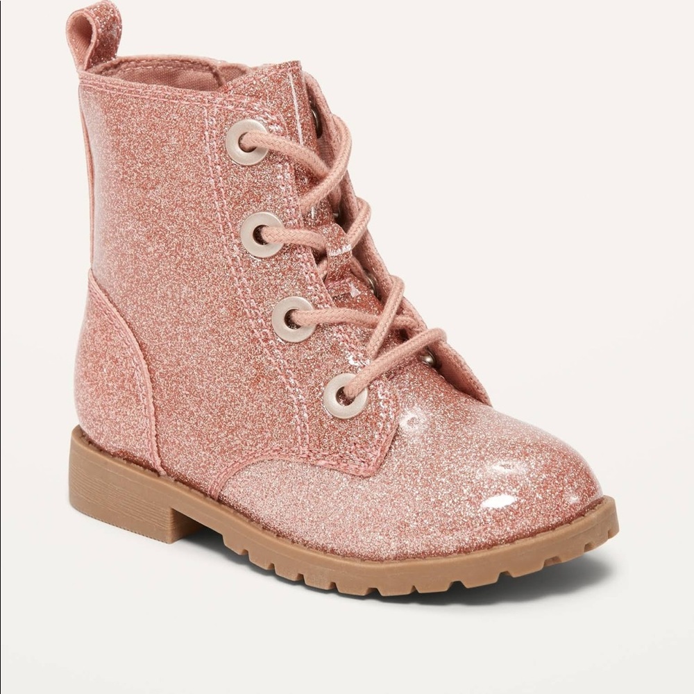 Girls gap pink sparkly/ shimmer boots